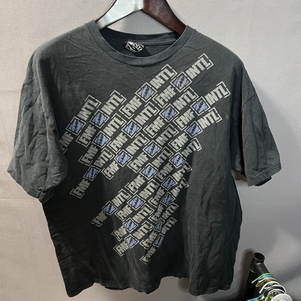 FMF Racing INTL Graphic T-Shirt Mens XL Black Faded Motocross Moto Tee